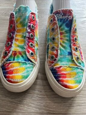 Blowfish Tie-Dye Slip-On Sneakers - Bright Rainbow